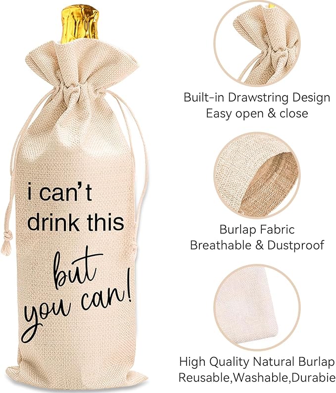 comfit Wedding Wine Bag Engagement Gifts for New Couples,Bridal Shower Wine Gift Bag,Mr and Mrs Marriage Wedding Gifts,Wine Champagne Gift Bag With Drawstring, Getting Engaged