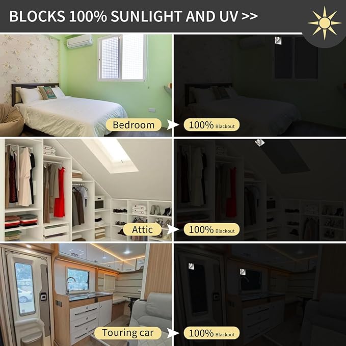 Portable Blackout Shades 100% Blackout Curtains for Bedroom Small Window Curtains No Light Kitchen Windows Insulated for Nursery for Baby Travel Curtain,White,56" W x 40" L,1 Panel