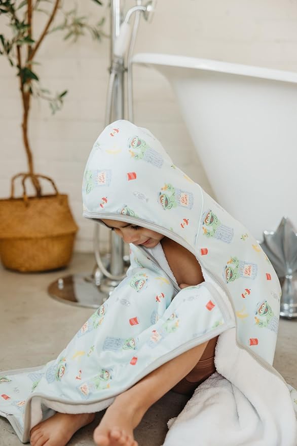 Copper Pearl Hooded Bath Towels Premium Knit/Terry Cloth Toddler Towels with Hood, Pockets, and Cool Designs - Great to Gift and Make Bath Time Fun - Big Kids Hooded Towel, Oscar The Grouch