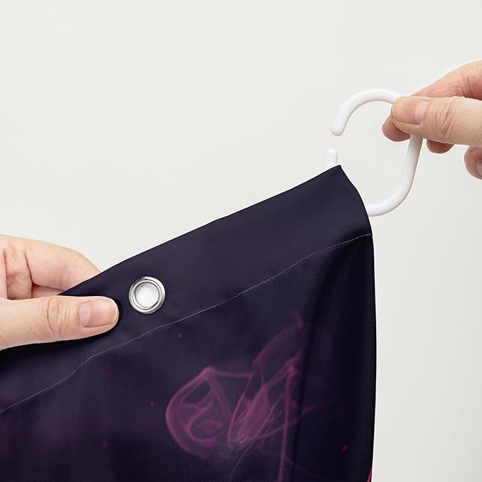 AILONEN Love Theme Shower Curtain for Bathroom,Romantic Smoky Butterfly Bath Curtain,Gradient Love Shabby Chic Print Black Shower Curtain with 12 Plastic Hooks,Waterproof 36" W*72" H