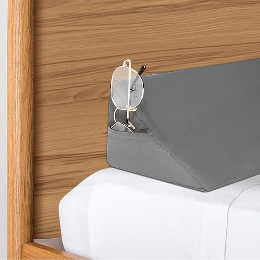 King Size (76"x6.5"x4.5") Bed Wedge Pillow/Headboard Pillow/Mattress Wedge with an Extra Cover, Gap Filler to Close The Gap (0-5") Between Headboard and Mattress (Gray)