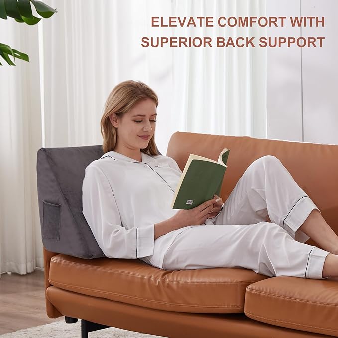 Knee Wedge Pillow, Memory Foam Leg Pillow Bed Wedge for Sleeping, Wedge Pillow for Legs Post Surgery, Triangle Pillow Wedge for Knee Support, Leg Elevation, Knee Hip Back Pain Relief