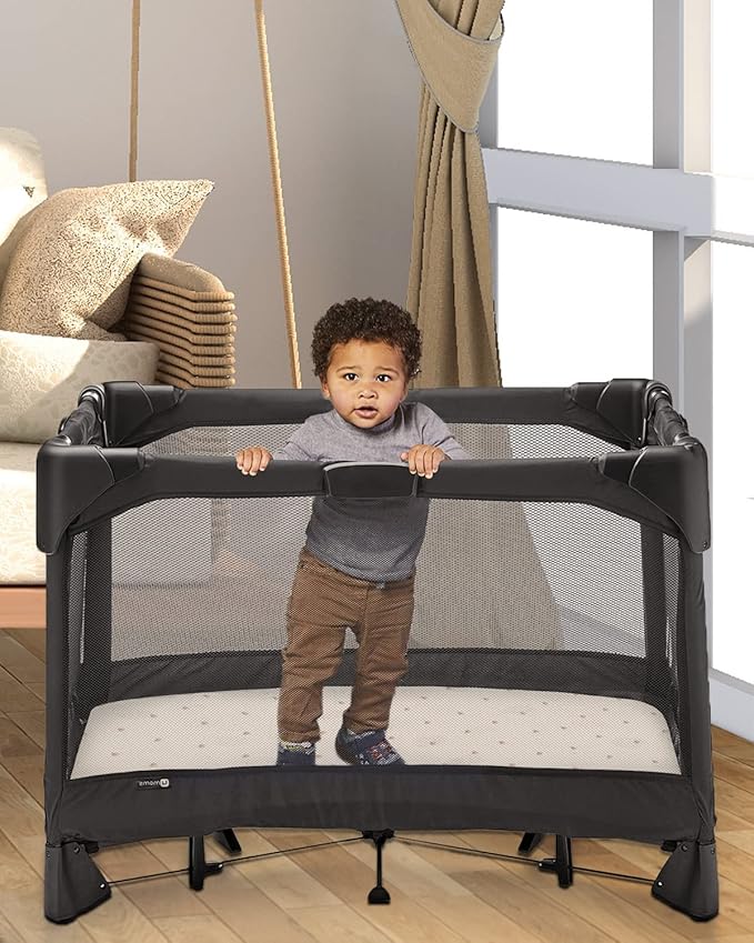 Blissful Diary Muslin Mini Crib Sheets, Pack and Play Mattress Sheets Fitted for Pack N Play, Soft Cotton for Boys Girls, 2 Pack(Sunshine&Brown)