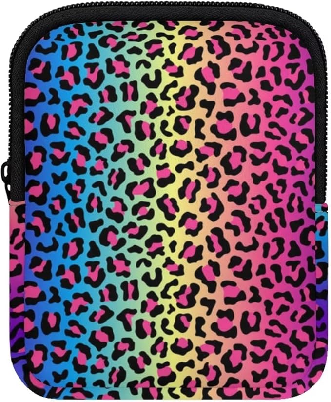 Leopard Colorful Tumbler Pouch Bag for Stanley Cup Storage Holder Bag with Strap Water Bottle Pouch Zipper Brateaya Cup Pouch 20oz 30oz