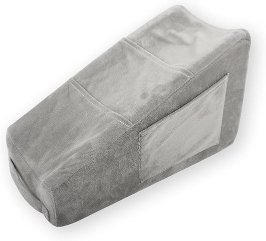 Sexysamba Arm Pillow Arm Elevation Pillow with 5 Pockets for Post Surgery Support Pillow for Elbow Arm Rest Wedge Pillow Shoulder Surgery Pillow with Removable Non-Slip Bottom Pillow Case - Grey