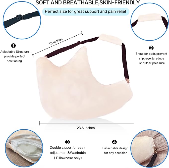 Shoulder Surgery Pillow - Provide Post Shoulder Surgery Support, Ergonomic Rotator Cuff Pillow - Comfortable, Adjustable Structure, Shoulder Pain Relief, Firm and Removable(Orange)