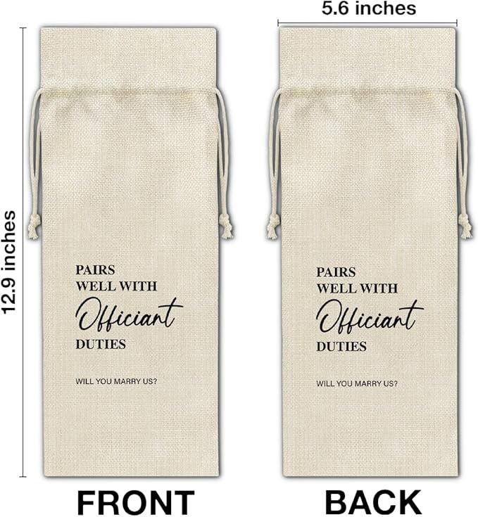 Officiant Wine Bag Wedding Officiant Wine Gift Bag Officiant Proposal Gifts Pastor Gift