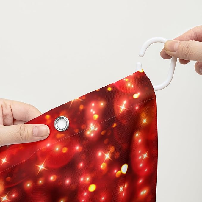 AILONEN Red Rose Shower Curtain for Bathroom,Romantic Rose Flower Waterproof Bath Curtain,Girls Women Curtain Bathroom Decor 36" W x 72" H with 12 Plastic Hooks