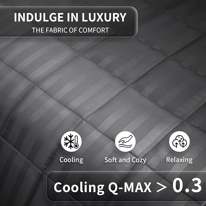 Weighted Blanket Kids, 7lbs Heavy Weighted Blanket 40"x60" Breathable Cooling Summer Blankets with Glass Beads for All-Season (Dark Grey)