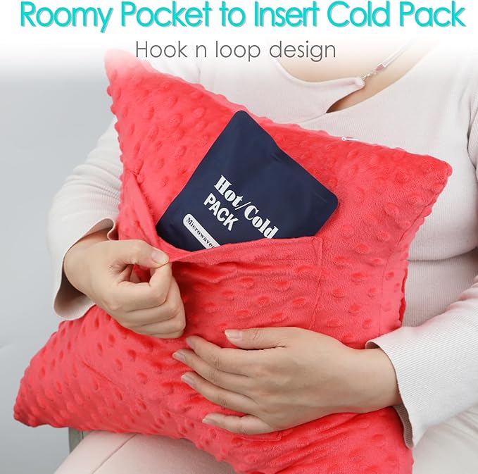 Star Hysterectomy Recovery Pillow C-Section Pillows with 2 Pockets for Tummy Tuck Abdominal Lumpectomy Belly Surgery Must Haves Shock Absorbing Cough Cushion Patients Gifts Minky Dot Red