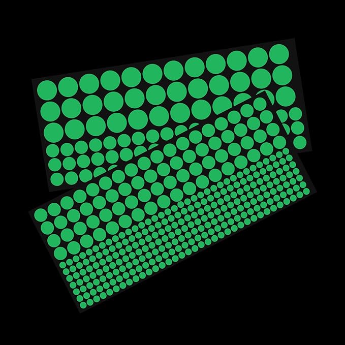MECCANIXITY Glow in The Dark Spot Decals Decor Green Wall Stickers for Ceiling Bedroom Bedding Room 4 Set
