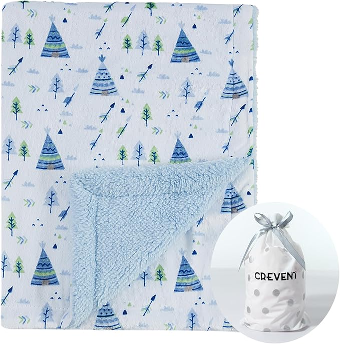 CREVENT 30''X40'' Cute Cozy Fluffy Warm Baby Blanket for Girls Boys Infants Toddlers' Bedding/Crib/Cot/Stroller, Baby Shower Birthday Newborn's Gift - Christmas Tree