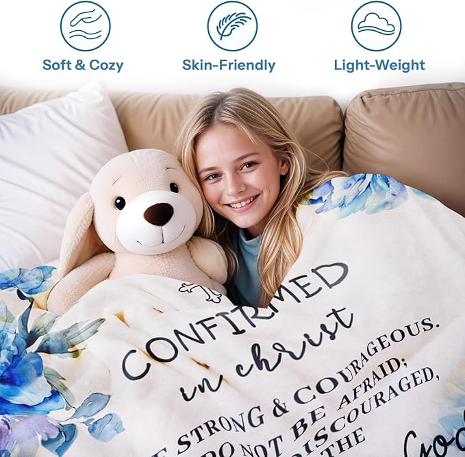 Confirmation Gifts for Girls, Confirmation Gifts for Teenage Girl, Confirmation Gifts Ideas, Confirmation Gifts for Teen Girls, Confirmation Decorations Throw Blanket 50x60 in