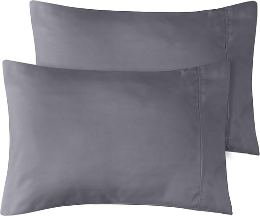 Utopia Bedding Toddler Pillow Cases - 2 Pack - Envelope Closure - Soft Brushed Microfiber Fabric - Shrinkage and Fade Resistant Pillow Covers 13 X 18 Inches (Toddler, Grey)