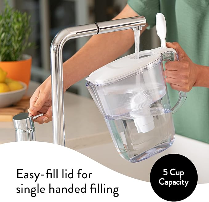 Aqua Optima Daisy Jug Water Filter Pitcher with 3 Universal Filters (White)