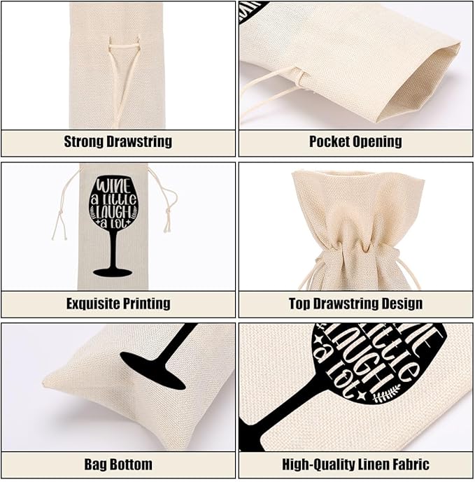 Funny Wine Quotes Wine Bag Wine Tasting Party Supplies for Wine Lovers Women Men Abuela Groom Friend Christmas Birthday Wedding Bachelorrette Party Wine Bags