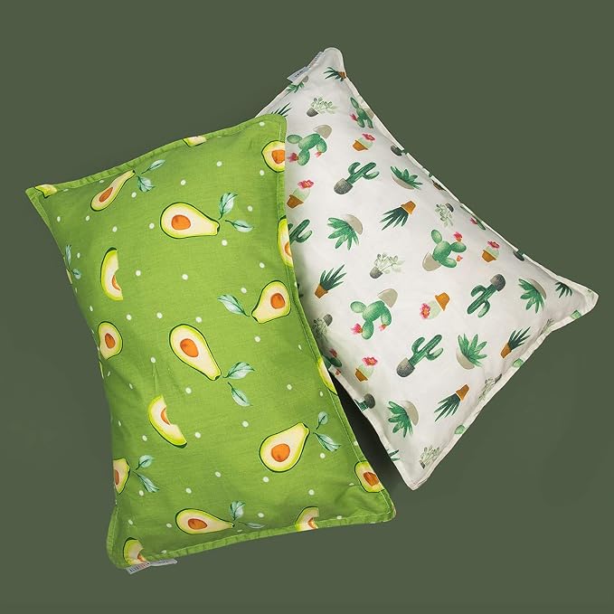 ALVABABY Cotton Toddler Pillowcases Fits 13 x 18,12 x 16 Kids Sleep Pillow 2 Pack Children Pillow Cover Envelope Kids Pillow Covers for Boys Girls Cactus Avocados 2TPW11