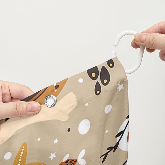 AILONEN Mermaid Shower Curtain,Octopus Whale Retro Mermaid Bath Curtain,Ocean Beach Polyester Waterproof for Bathroom,36" W*72" H with Plastic Hooks