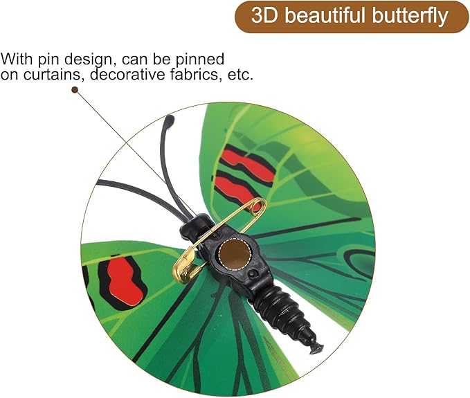 uxcell 120Pcs 3D Beautiful Butterfly Removable DIY Wall Stickers for Bedroom TV Background Decorations, Green