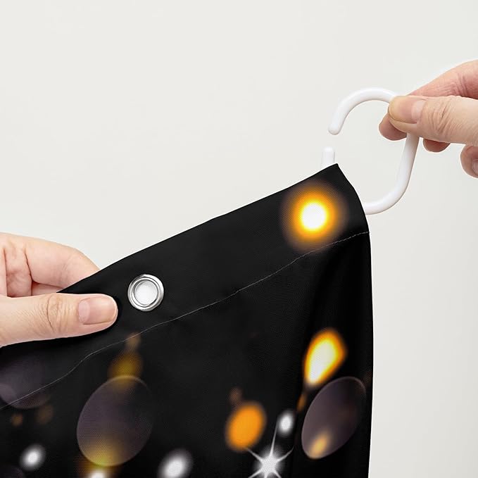 AILONEN Rose Flower Shower Curtain for Bathroom, Glitter Starry Flower Print Bath Curtain,Modern Botanical Floral Butterfly Waterproof Shower Curtain Decoration with 12 Plastic Hooks, 60" W*72" H