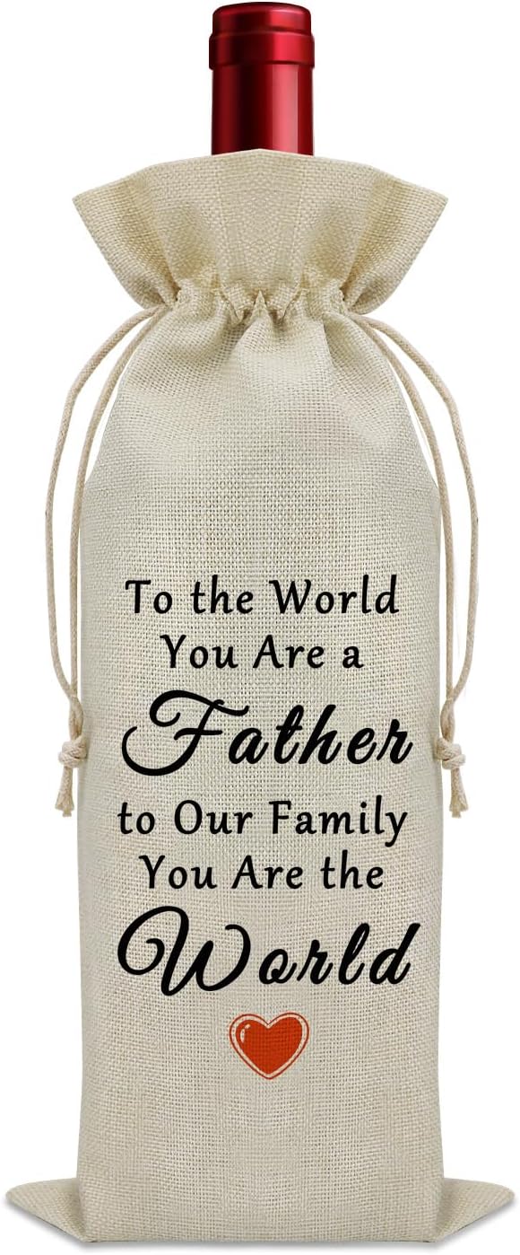Sazuwu Funny Dad Gifts from Kids Wine Bag Happy Birthday Daddy Gifts from Daughter Fathers Day Gift from Son Wine Bottle Storage Bag Father Retirement Gift Wine Accessories Gifts for Wine Lovers