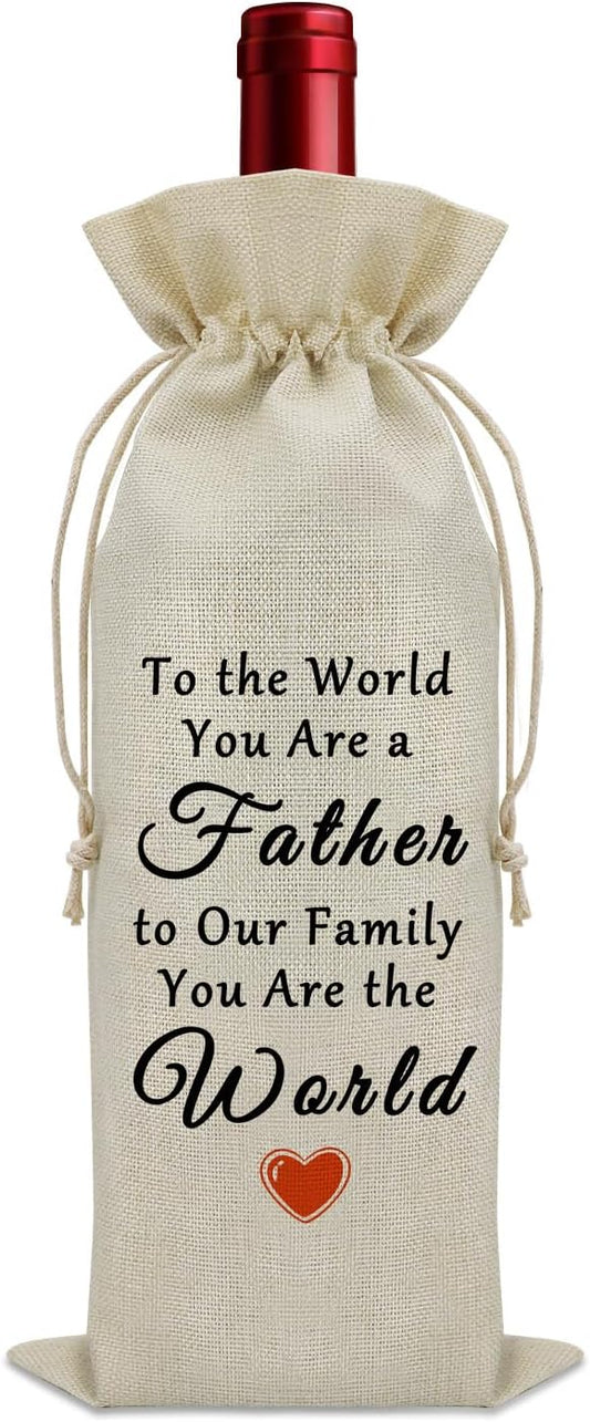Sazuwu Funny Dad Gifts from Kids Wine Bag Happy Birthday Daddy Gifts from Daughter Fathers Day Gift from Son Wine Bottle Storage Bag Father Retirement Gift Wine Accessories Gifts for Wine Lovers