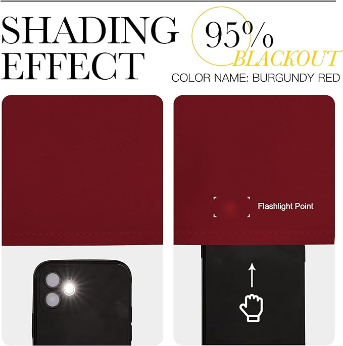 NICETOWN Christmas Burgundy Window Curtains Blackout Drapes, Thermal Insulated Solid Grommet Blackout Curtains/Draperies for Living Room (1 Pair, 29 by 45 inches, Burgundy Red)