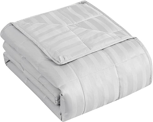 Weighted Blanket Kids, 10lbs Heavy Weighted Blanket 40"x60" Breathable Cooling Blanket, Summer Blankets Ultra Soft Comfort Blanket with Glass Beads for All-Season (Light Grey)