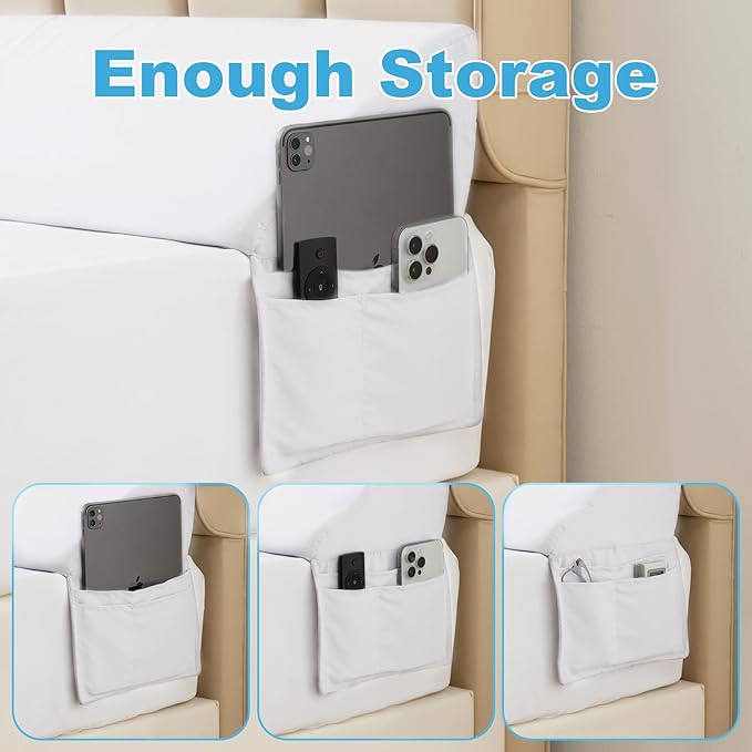 Queen Bed Wedge Pillow for Headboard, Foam Pillow Wedge for Headboard Gap, Mattress Bed Gap Filler Queen Triangle Pillow Wedge, Anti-slip Bed Crack Pillow Space Filler Queen (60"×10"×6") White