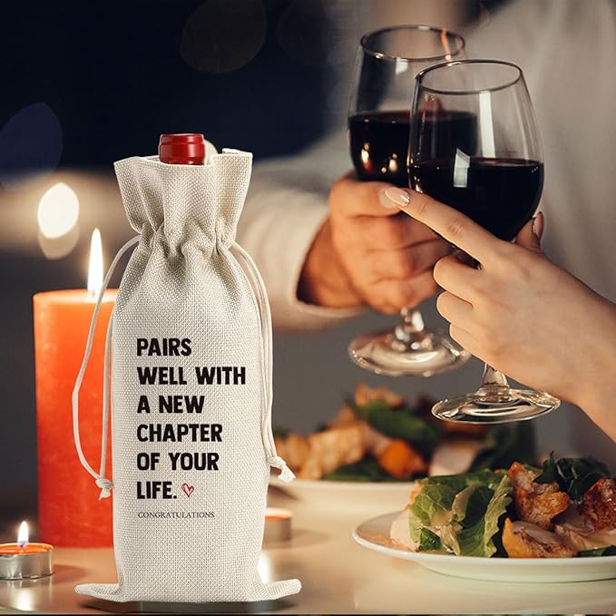 Qzvuic Wine Bag, Coworker Leaving Gifts for Men Women, Goodbye Gifts for Coworkers, Going Away Gifts for Coworkers Women, Farewell Gifts for Coworkers, Moving Away Gifts for Friends, Leaving Job