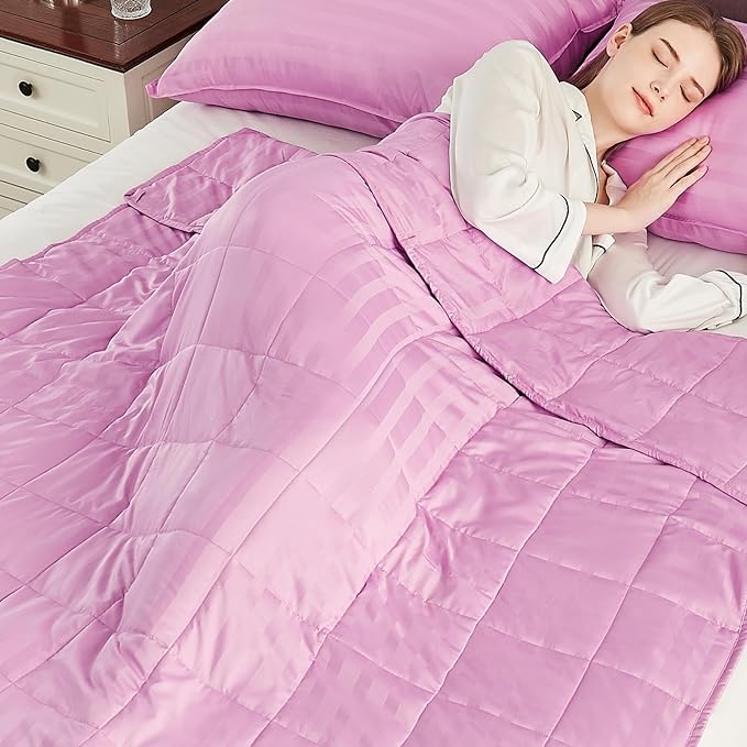 Weighted Blanket(36"x48" 3lbs) Weighted Blanket Cooling Blanket for Sleeping,Throw Size Breathable Blanket with Premium Glass Bead(Rose Pink)