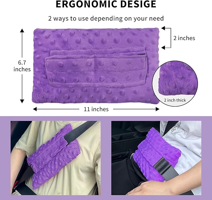 Seatbelt Pillows for Mastectomy Post-Surgery,After Chemo Heart Post Breast Cancer Surgery C-Section Hysterectomy Support Cushion Pad Patient Care Comfort Recovery Pillow for Car Seat Belt(Lavender)