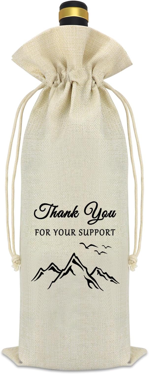Thank You Gift for Women Men Sponsor Appreciation Gift Wine Bag Thank You Gifts for Boss Leader Coworkers Dad Grandparents Employee Christmas Thanksgiving Birthdays Gift Reusable Wine Bottle Gift Bag