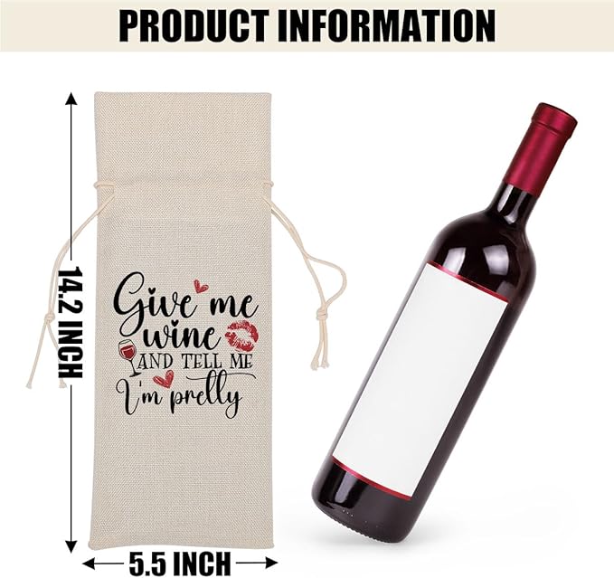 Funny Wine Quotes Wine Bag Wine Tasting Party Supplies for Wine Lovers Women Men Bride Groom Friend Yaya Christmas Birthday Wedding Bachelorrette Party Wine Bags
