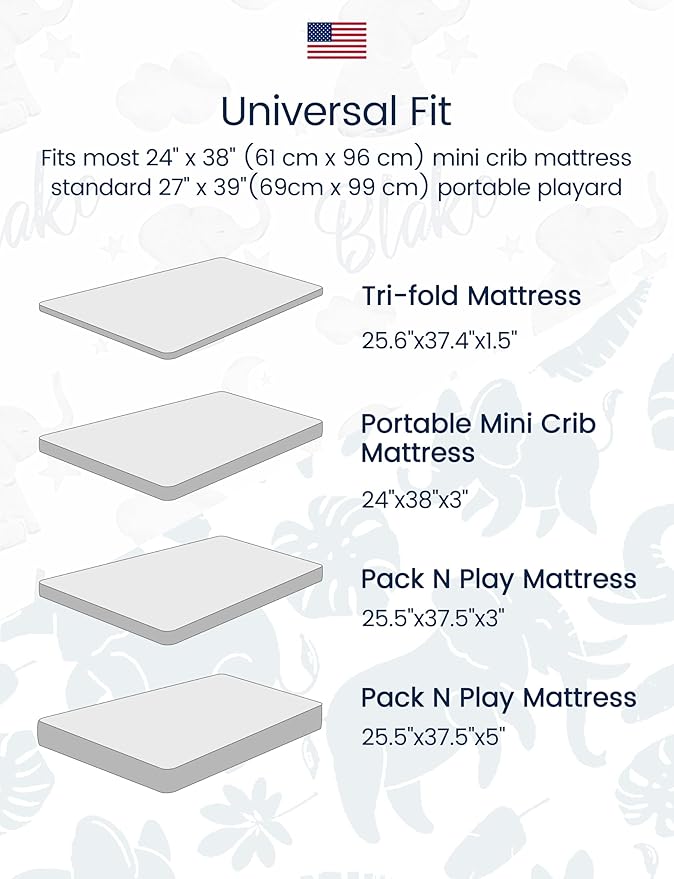 TotAha Premium Soft Unicorn Pack n Play Sheets, Super Stretchy Jersey Knit Mini Crib Sheets Fitted, Silky Comfort Graco Pack and Play Mattress Sheets, 2 Pack