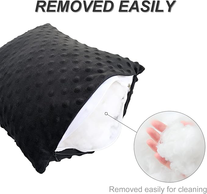 Heart Surgery Recovery Pillow for After Heart Surgery Open Heart Surgery Gifts Triple Bypass Heart Transplant Cough Pillow with Pocket for Cooling Pack, Minky Dot Black