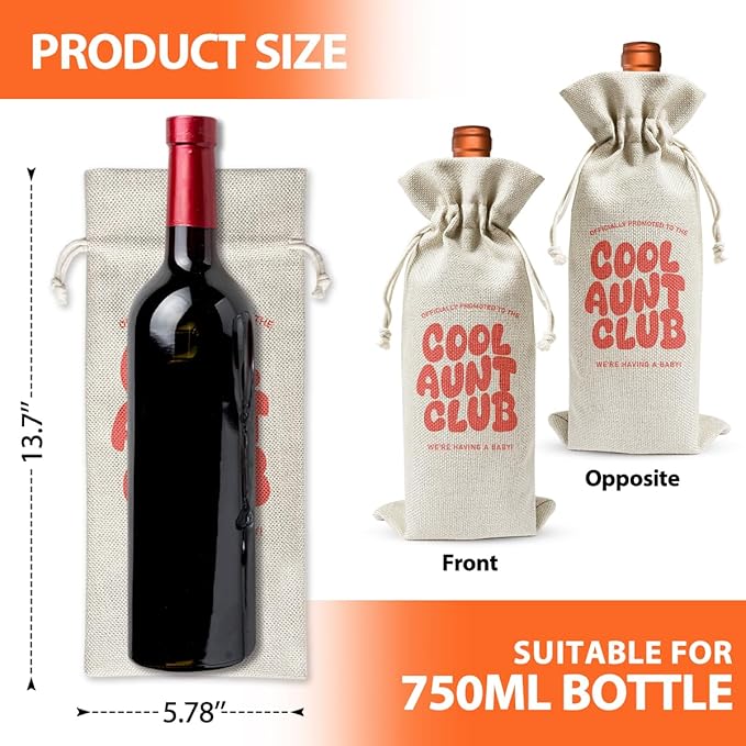 Promoted to New Aunt Gift Wine Bag 2024, Baby Announcement Gift for New Auntie 2024, Religious Pregnancy Announcement, Baby Shower or Party Favor, Pregnancy Reveal or Keepsake