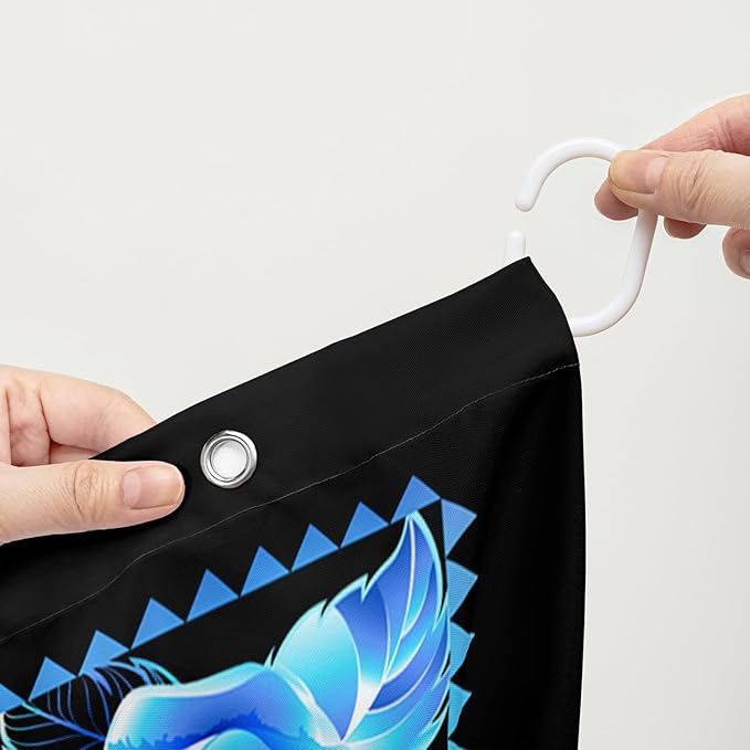 AILONEN Catrtoon Dolphin Shower Curtain Bathroom 72" W*96" H Blue Dolphin Curtain Cloth Fabric Bathroom for Kids Girls,3D Blue Rose with Jumping Dolphins Shower Curtain Set