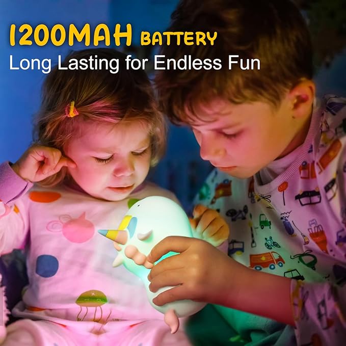 Cute Unicorn Night Light for Kids, 12+1 Color Changing Lamp 6 Level Dimmable Nightlight for Baby Room Decor and Toddler Night Light, Soft Cute Lamp, Kawaii Gifts for Kids Girls Boys Baby Children