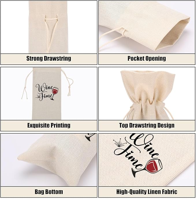 Funny Wine Quotes Wine Bag Wine Tasting Party Supplies for Wine Lovers Women Men Bride Groom Friend Christmas Birthday Wedding Bachelorrette Party Wine Bags