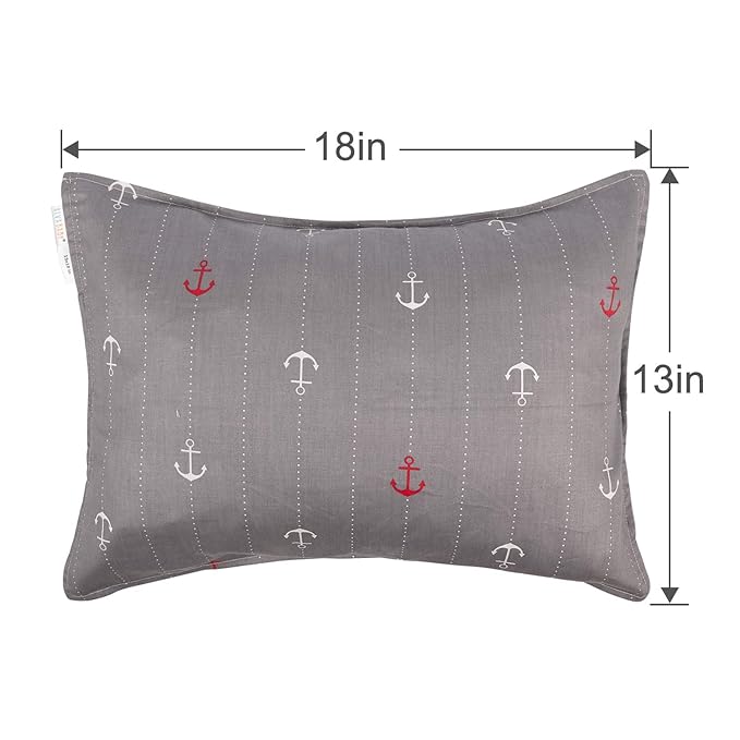 ALVABABY Toddler Pillowcases Fits 13 x 18,12x 16 Kids Pillow 2 Pack Cotton Baby Pillow Cover Envelope Kids Pillowcases for Boys Girls Feathers 2FTP04