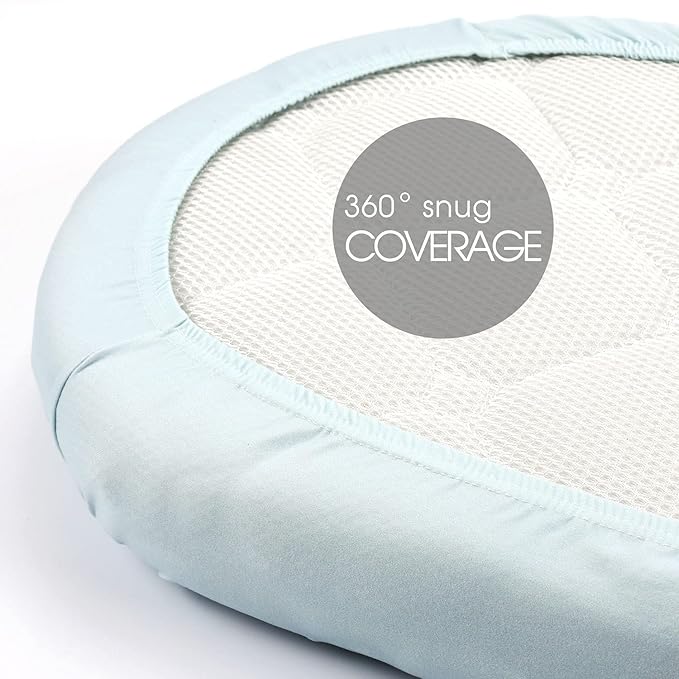 Stretchy Ultra Soft Fitted Bassinet Sheet Set 2 Pack, Universal Fit for Bassinets Baby Cradle Moses Basket Oval Rectangle Pad/Mattress, Lovely Whale Bassinet Sheets