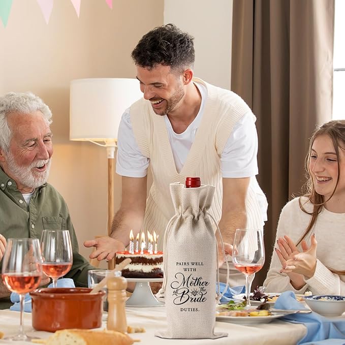 Gifts for Mother Of The Bride Wine Bag, Mother Of The Bride Wine Gift Bag, Pairs Well With Mother Of The Bride Duties Wine Bag, Gift Ideas Wine Bag for Bride Mother Mother-in-law