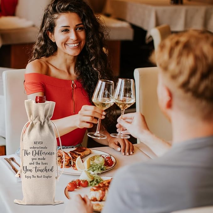 Going Moving Away Retirement Leaving Farewell Goodbye Gifts for Women Friends Coworkers Party Decorations New Home Job Beginning Gifts Enjoy The Next Chapter Wine Bag