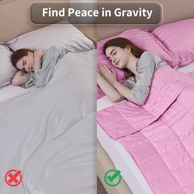 Weighted Blanket for Adult,25lbs Heavy Weighted Blanket 80"x87" Breathable Cooling Summer Blankets, Ultra Soft Cotton Comfort Throw Blanket with Glass Beads for All-Season (Pink)