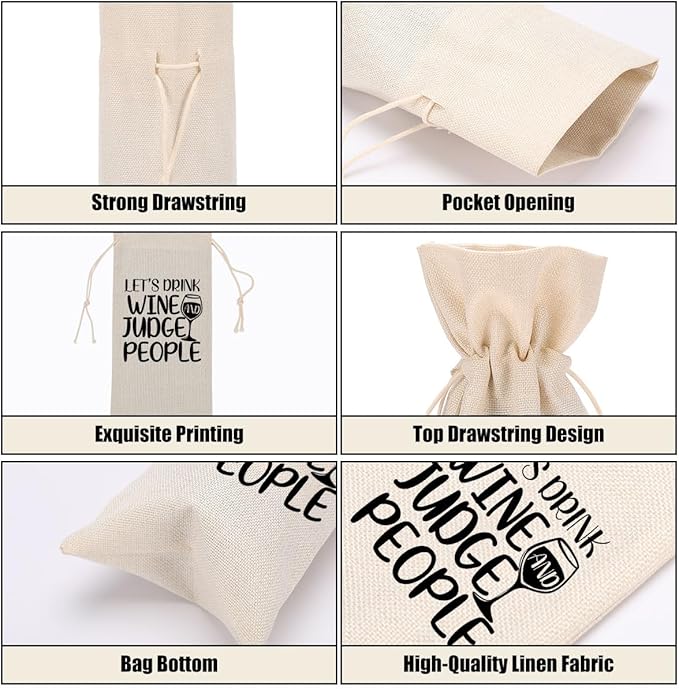 Funny Wine Quotes Wine Bag Wine Tasting Party Supplies for Wine Lovers Women Men Bride Groom Friend Nana Christmas Birthday Wedding Bachelorrette Party Wine Bags