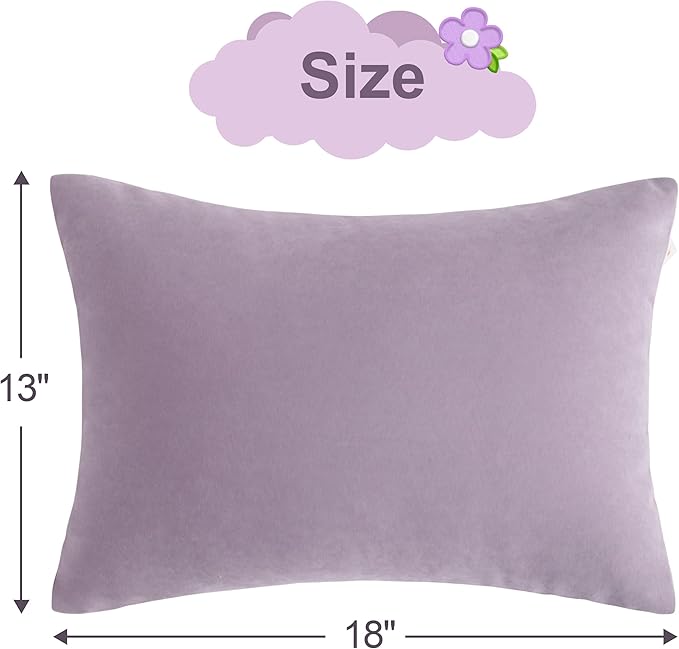 BEDSUM 2 Pack Pillows, 13"x18" Microfiber Pillows for Travel, Pets, Soft and Machine Washable Small Pillows for Neck, Wrist, and Knee Comfort, Lavender