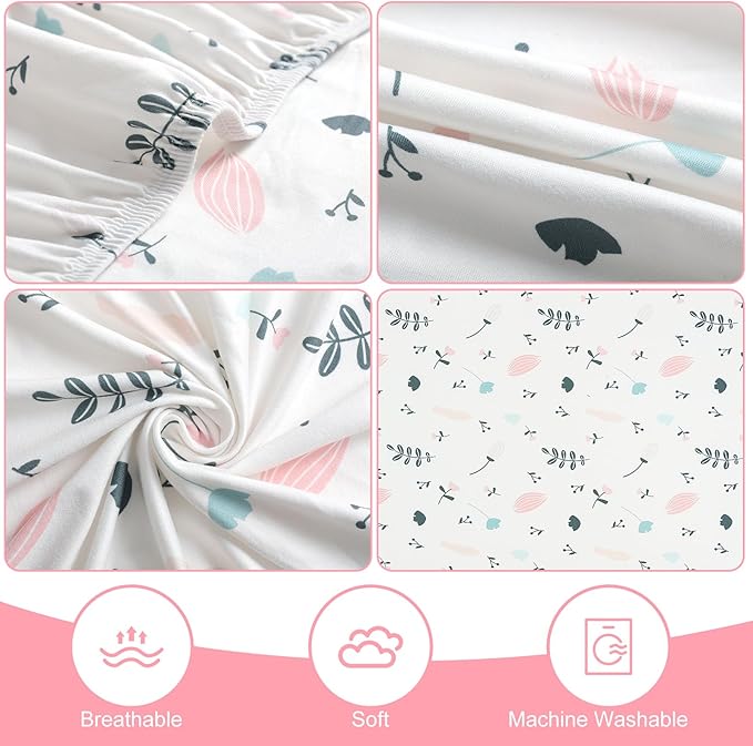 Pack n Play Fitted Sheet. 2 Piece Mini Crib Sheet. Elastic Playard Sheet. Portable Sheet Set. Elastic Convertible Playard Set. Compatible with Graco Pack n Play. (Leaves & Deer)