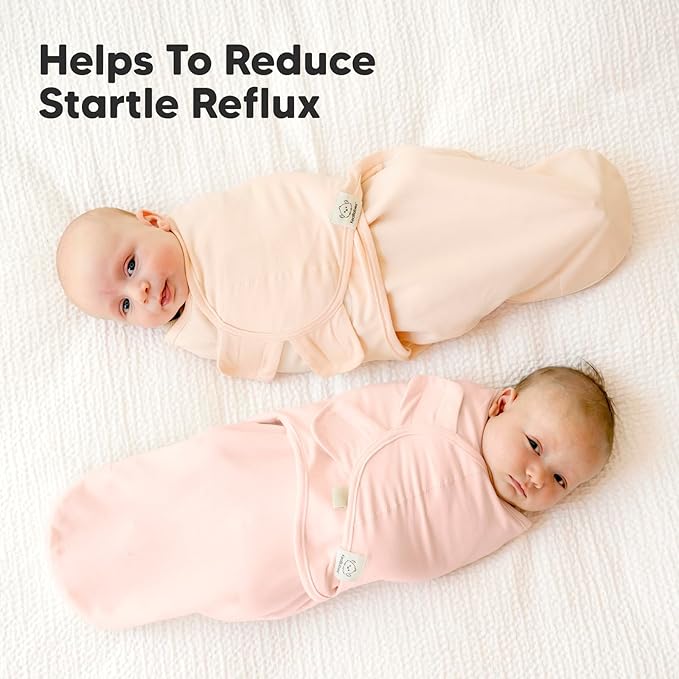 Baby Swaddle Sleep Sacks with Zipper - 3-Pack Newborn Swaddle Sack, Baby Swaddles Sleep Sack 0-3 Months, Wearable Blanket Baby, Baby Swaddle Blanket Wrap, Swaddle Sack, Easy Change Swaddle (Angelic)