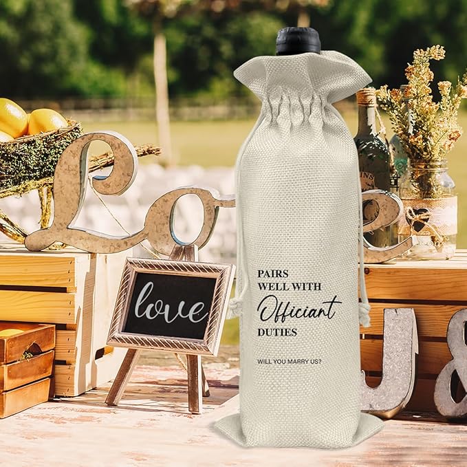 Officiant Wine Bag Wedding Officiant Wine Gift Bag Officiant Proposal Gifts Pastor Gift